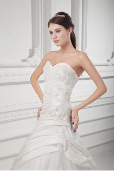 Taffeta Sweetheart A Line Gown with Embroidery