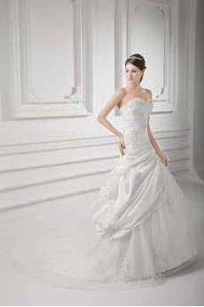 Taffeta Sweetheart A Line Gown with Embroidery