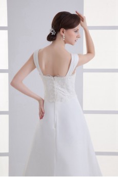 Chiffon A Line Gown with Embroidery