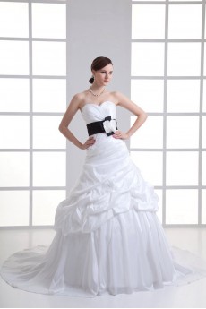 Taffeta Sweetheart A Line Gown with Sash