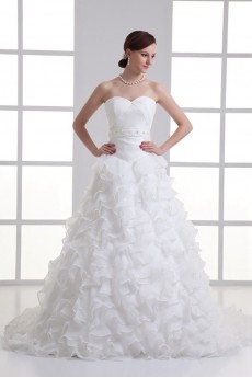 Organza Sweetheart A Line Gown with Sash