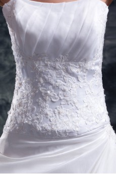 Organza Scoop A Line Gown with Embroidery