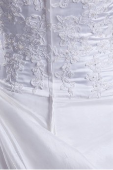Organza Scoop A Line Gown with Embroidery