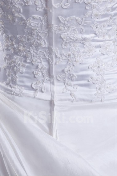 Organza Scoop A Line Gown with Embroidery
