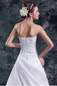 Organza Scoop A Line Gown with Embroidery