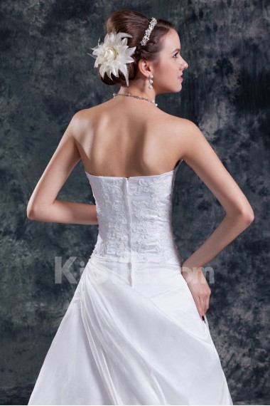 Organza Scoop A Line Gown with Embroidery