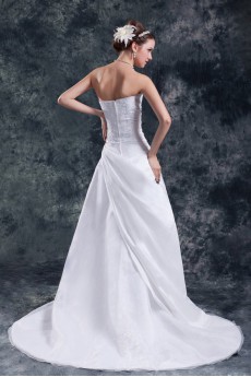 Organza Scoop A Line Gown with Embroidery