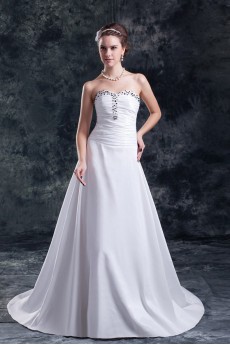 Taffeta Sweetheart A Line Gown with Embroidery