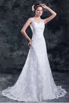 Lace A Line Gown with Straps