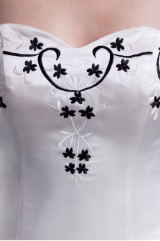 Satin Sweetheart A Line Gown with Embroidery