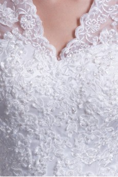 Satin Sweetheart A Line Gown with Embroidery