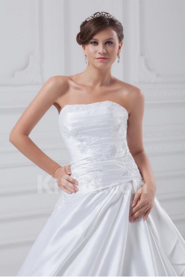 Satin Strapless A Line Gown