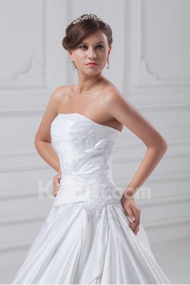 Satin Strapless A Line Gown