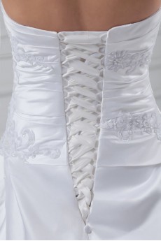Satin Strapless A Line Gown