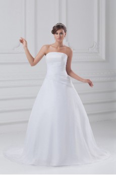 Organza Strapless A Line Gown