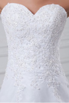 Net Sweetheart A Line Gown with Embroidery