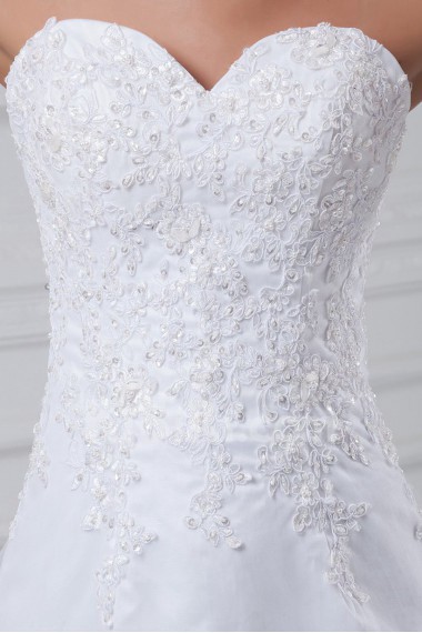 Net Sweetheart A Line Gown with Embroidery