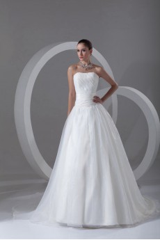 Organza Scoop A Line Gown