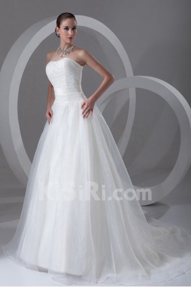 Organza Scoop A Line Gown