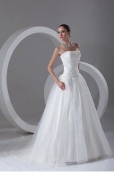 Organza Scoop A Line Gown