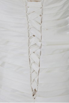 Satin Sweetheart A Line Gown with Hand-made Flowers