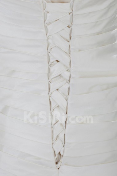 Satin Sweetheart A Line Gown with Hand-made Flowers