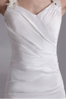 Satin Straps A Line Gown
