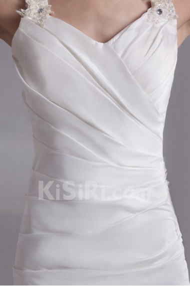 Satin Straps A Line Gown