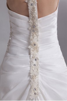 Satin Straps A Line Gown