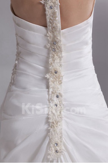 Satin Straps A Line Gown