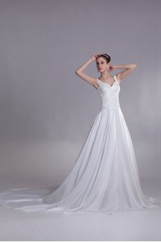 Taffeta Straps A Line Gown