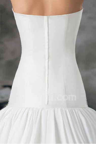 Satin Sweetheart A Line Gown with Embroidery