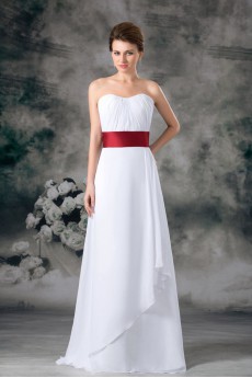 Chiffon Scoop A Line Gown with Sash