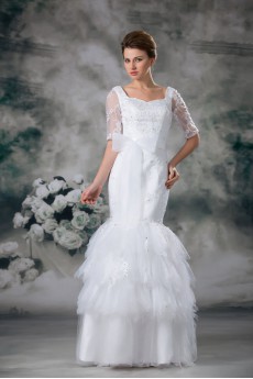 Lace Mermaid Dress with Sash