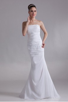 Taffeta Strapless Mermaid Gown with Embroidery