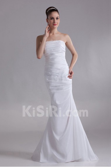 Taffeta Strapless Mermaid Gown with Embroidery