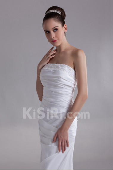Taffeta Strapless Mermaid Gown with Embroidery