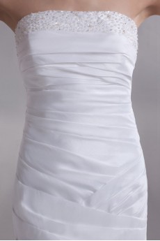 Taffeta Strapless Mermaid Gown with Embroidery