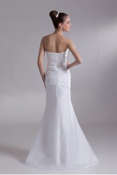 Taffeta Strapless Mermaid Gown with Embroidery