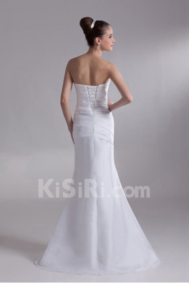 Taffeta Strapless Mermaid Gown with Embroidery