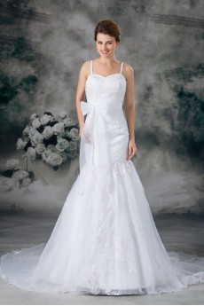 Organza Sheath Gown with Sash