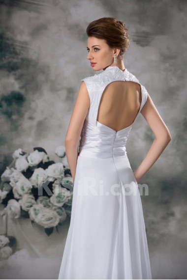 Chiffon V-Neck Column Gown