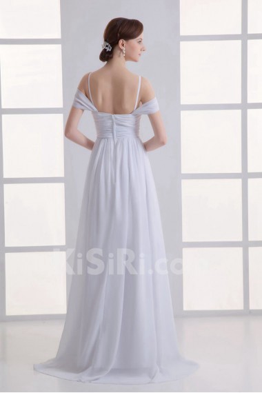 Chiffon Scoop Column Gown with Sash