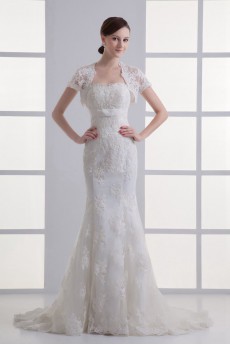 Strapless Sheath Gown with Embroidery