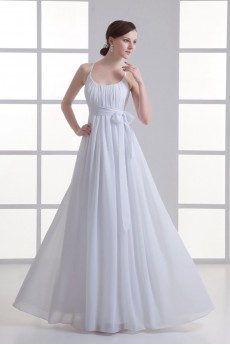 Chiffon Scoop Column Gown with Sash