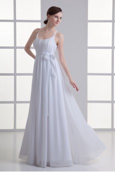 Chiffon Scoop Column Gown with Sash