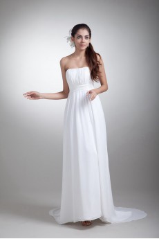 Chiffon Strapless Column Gown