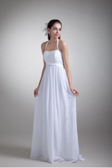 Chiffon Column Gown with Halter