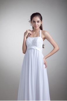 Chiffon Column Gown with Halter