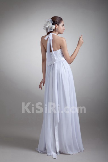 Chiffon Column Gown with Halter